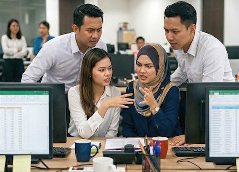 Budaya bergosip dan mengutuk rakan pejabat adalah tidak wajar. -Gambar hiasan AI