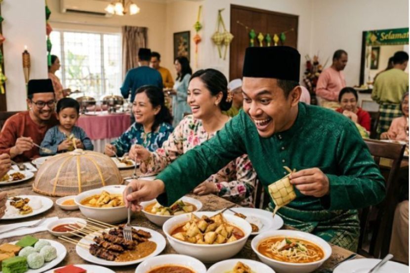 Orang ramai disaran mengawal pemakanan ketika rumah terbuka bagi menjaga kesihatan. -Gambar hiasan AI