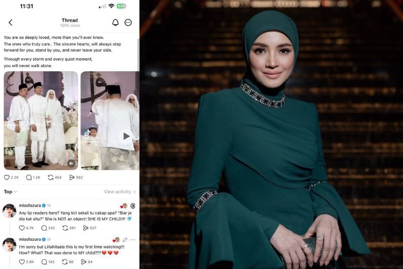 Fazura memberi respons terhadap sebuah hantaran di Threads.