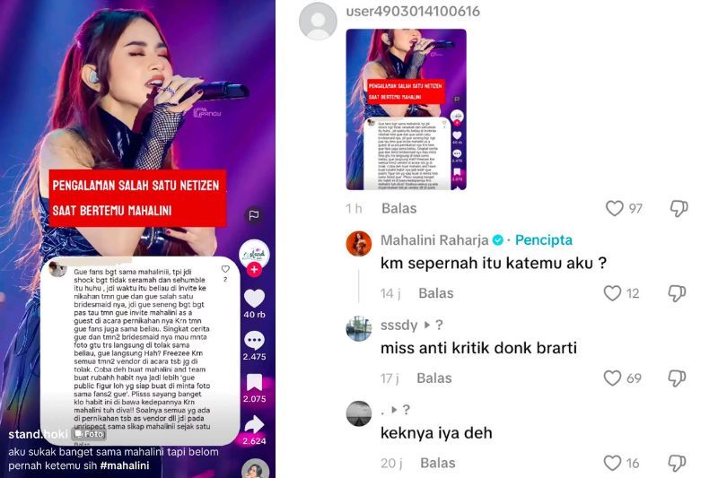 Tular di media sosial apabila peminat menyifatkan Mahalini seorang yang sombong.