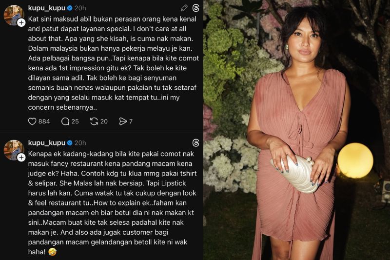 Perkongsian Nabila yang dimuat naik di Threads miliknya.