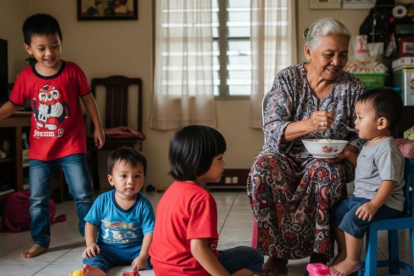 Datuk dan nenek tidak seharusnya dibebankan dengan menjaga cucu. -Gambar hiasan AI