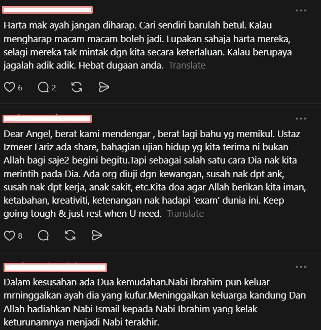 Kata-kata nasihat dari netizen.
