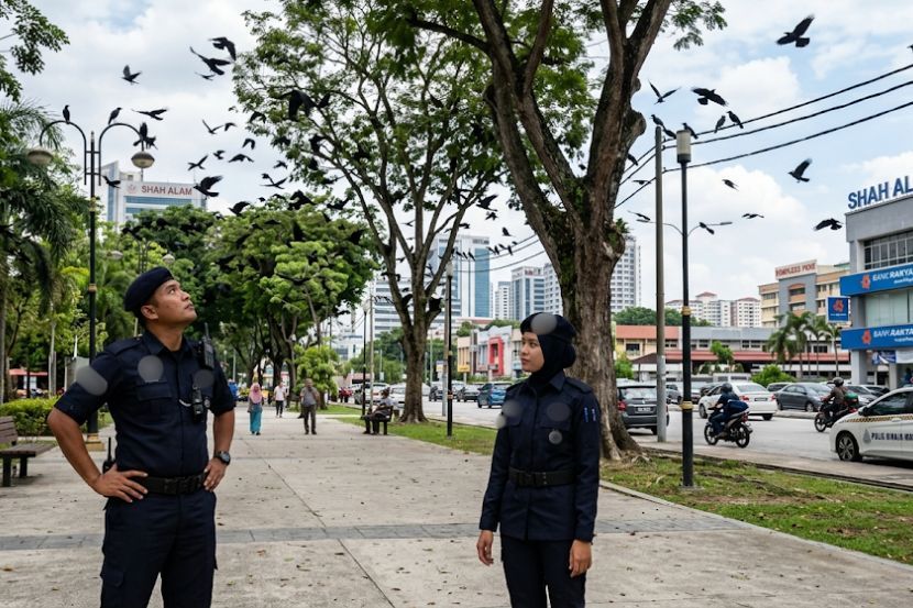 Penguat kuasa biasanya akan menembak gagak bagi mengawal kerosakan yang dibuat haiwan tersebut. -Gambar hiasan AI