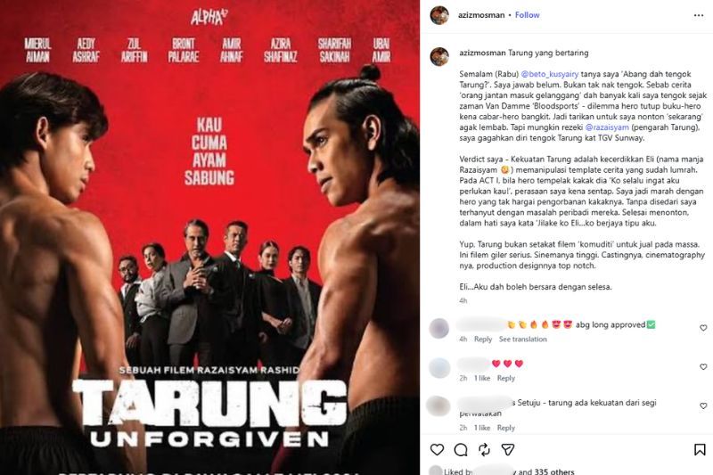 Perkongsian Aziz yang dimuat naik di Instagram miliknya.