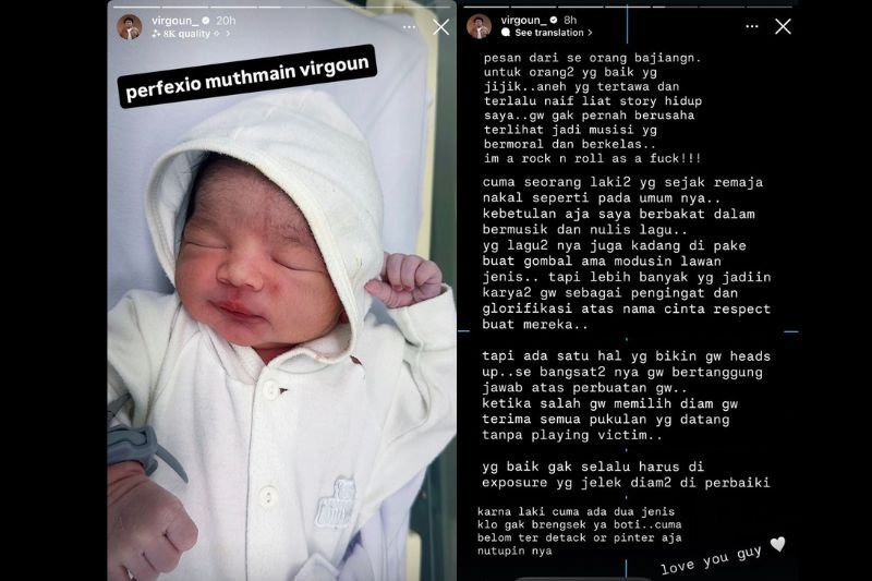 Perkongsian Virgoun di Instastory miliknya.