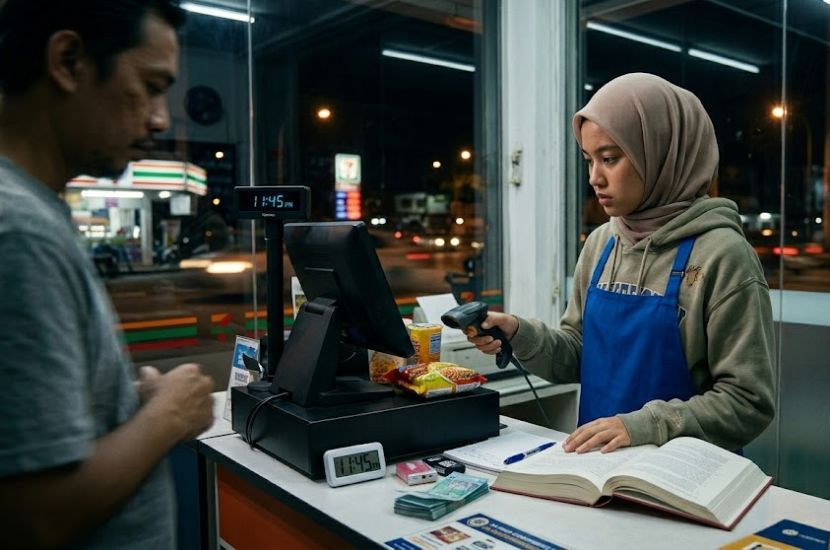 Segelintir pelajar B40 melakukan kerja sambilan bagi menampung keperluang hidup di universiti. -Gambar hiasan AI