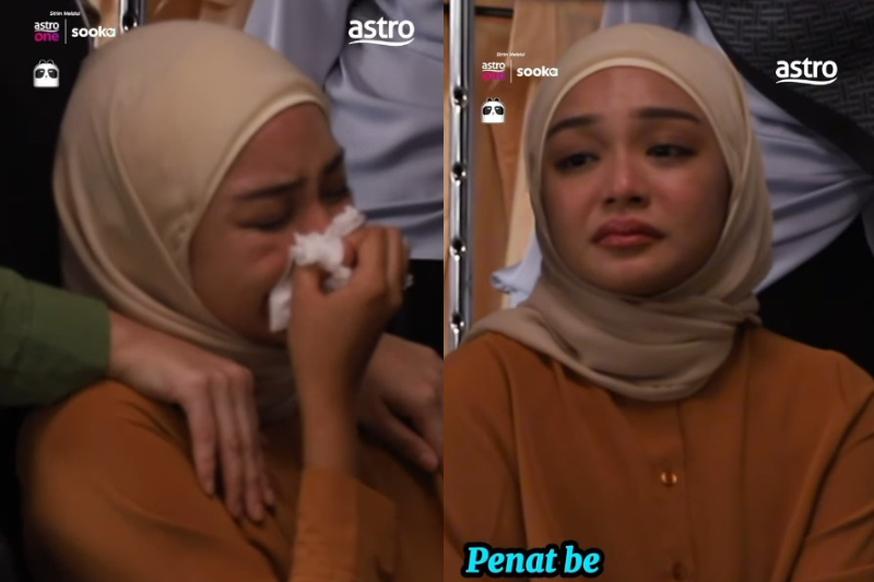 Harissa tidak dapat menahan sebak apabila ditegur produksi. 