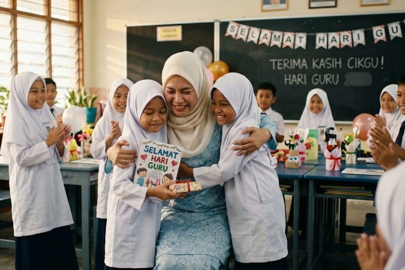 Para guru ikhlas dalam mendidik anak bangsa tanpa mengharapkan balasan. -Gambar hiasan AI