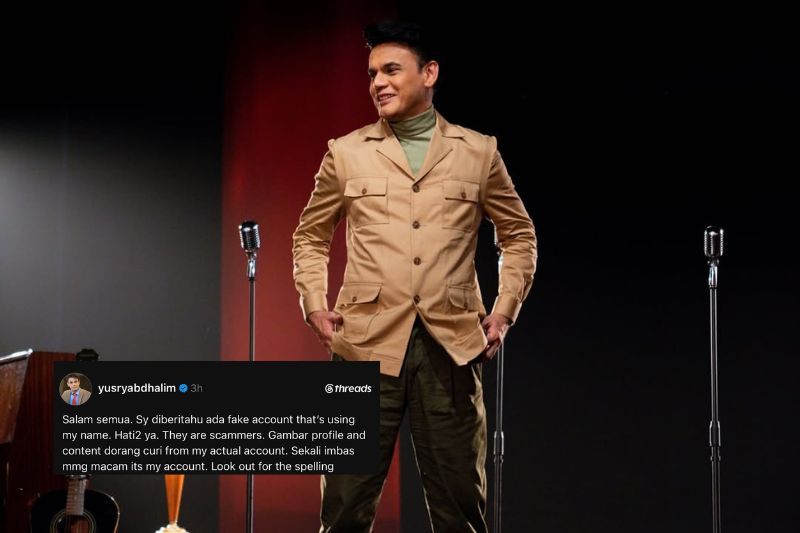 Yusry mendedahkan terdapat akaun palsu di Threads yang menggunakan namanya.