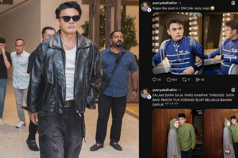 Akaun palsu (kanan) menggunakan nama Yusry cuba memperdaya pengguna media sosial. 