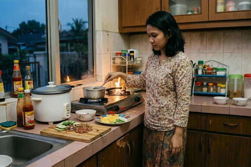 Ada ibu yang sanggup bangun awal pagi untuk menyediakan sarapan dan bekal untuk anak-anak. -Gambar hiasan AI