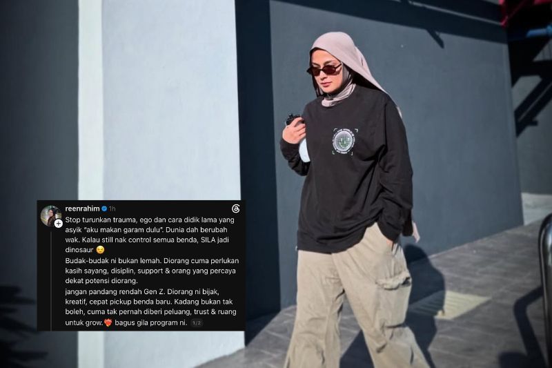 Perkongsian Reen yang dimuat naik di Threads miliknya.