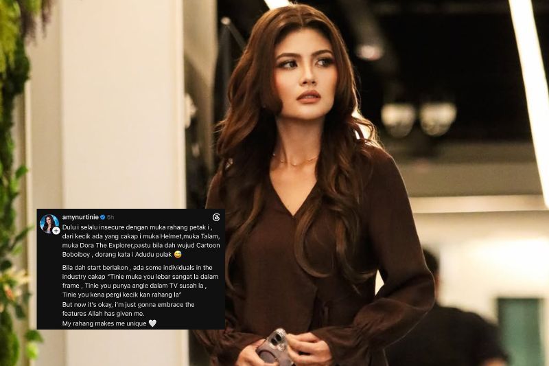 Luahan Tine yang dimuat naik di Threads. 