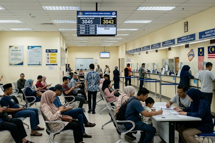 Selain urusan MyKad, pendaftaran kelahiran dan kematian juga dibuat di JPN. -Gambar hiasan AI