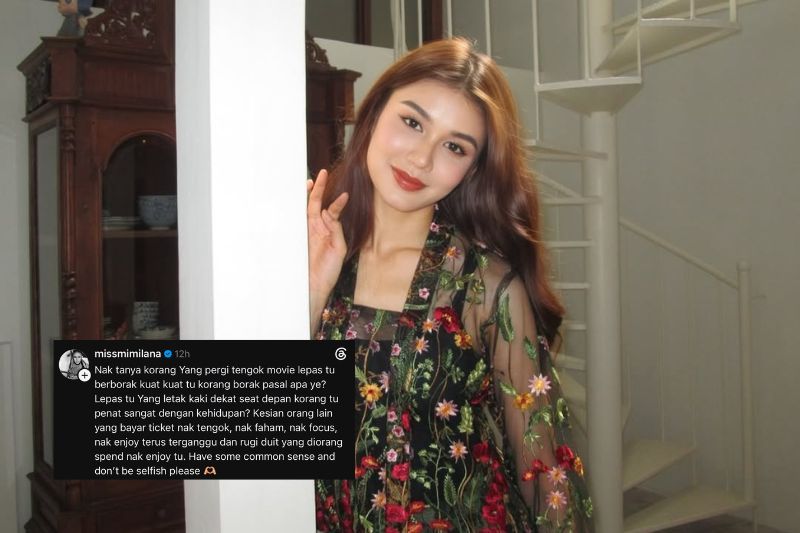 Mimi memberi teguran kepada penonton yang menonton filem di pawagam.