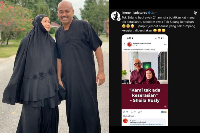 Jinggo (kanan) memberi amaran untuk membuktikan kenyataan fitnah dibuat.