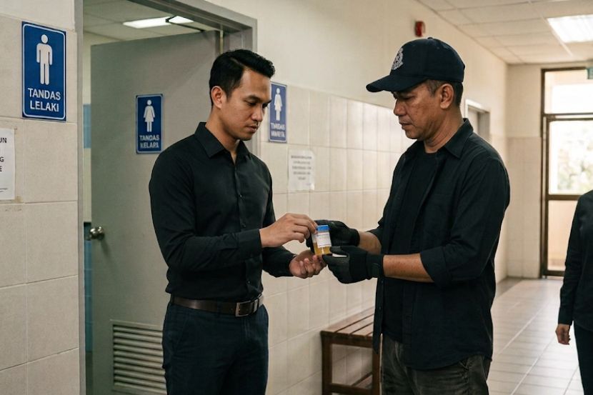 Ujian saringan air kencing dapat mengesan seseorang individu mengambil dadah atau tidak. -Gambar hiasan AI