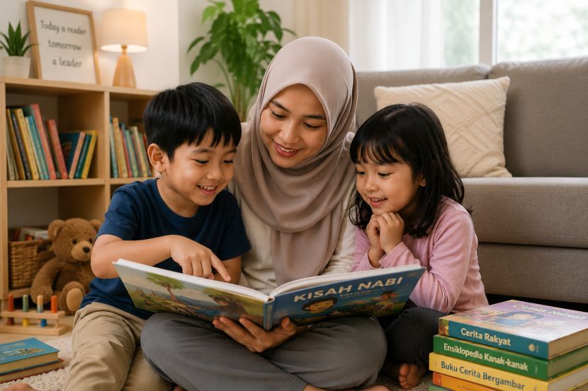 Membaca bersama anak-anak dapat membantu perkembangan pendidikan. -Gambar hiasan AI