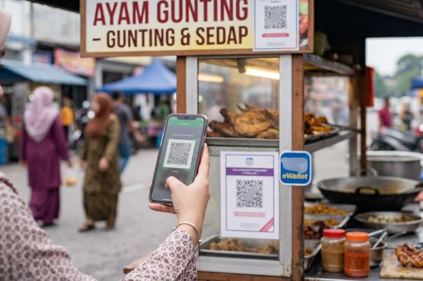Bayaran kod QR sudah menjadi kelaziman dalam peniagaan. -Gambar hiasan AI
