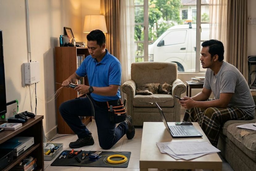 Internet merupakan keperluan isu rumah pada masa kini. -Gambar hiasan AI