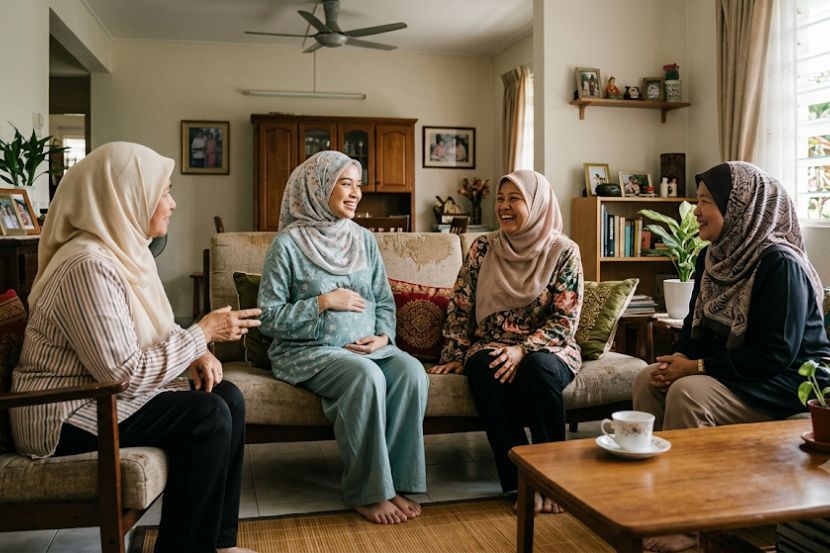 Ahli keluarga perlu memberi sokongan terhadap wanita hamil. -Gambar hiasan AI