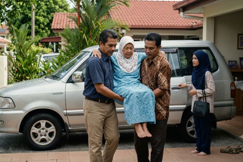 Anak perlu mengambil tanggungawab menjaga ibu bapa yang terlantar. -Gambar hiasan AI