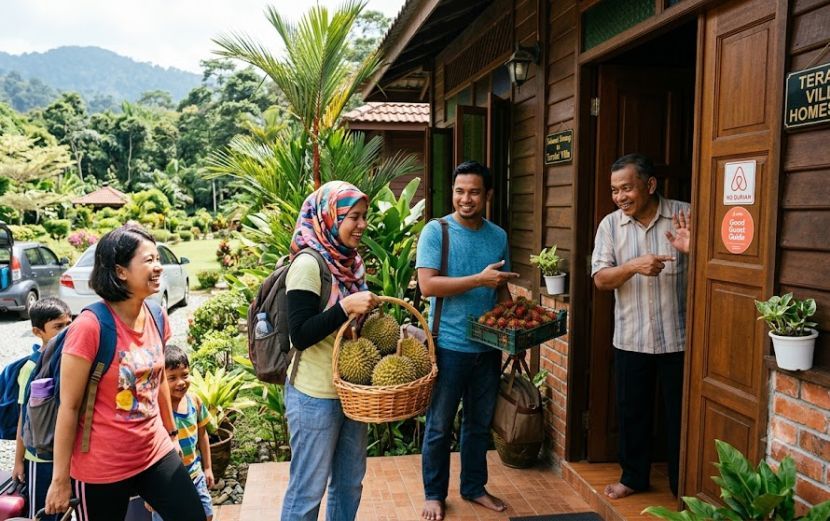 Bau durian membuatkan raja buah itu tidak dibenarkan dibawa masuk ke dalam unit homestay. -Gambar hiasan AI