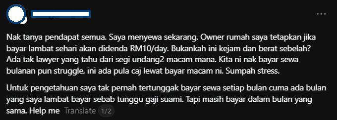 Wanita ini meluahkan kebuntuan tentang situasi dialami.
