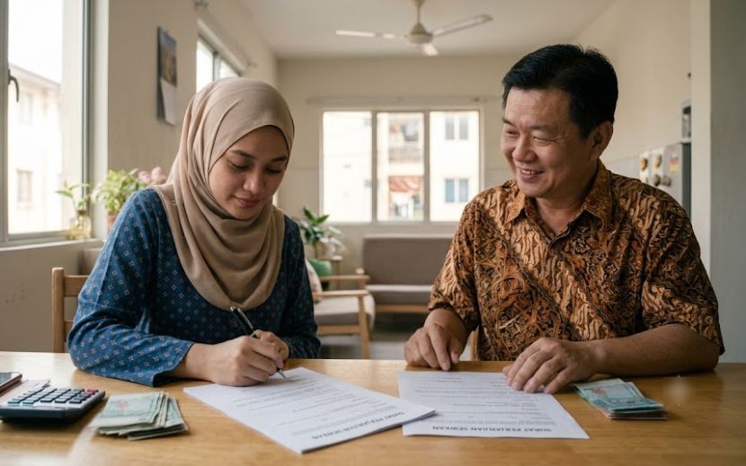 Kebanyakan pemilik dan penyewa rumah akan menandatangani surat perjanjiaan sewaan. -Gambar hiasan AI