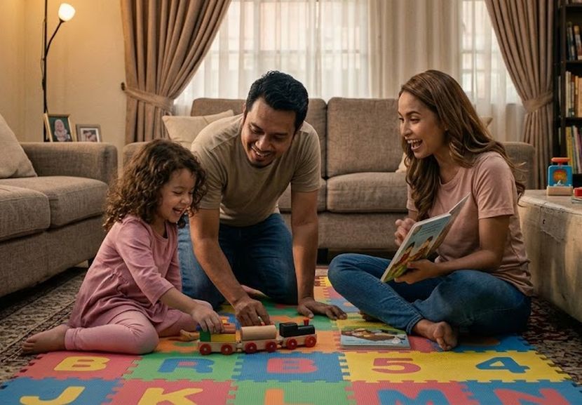 Keharmonian rumah tangga penting dalam membesarkan anak-anak. -Gambar hiasan AI