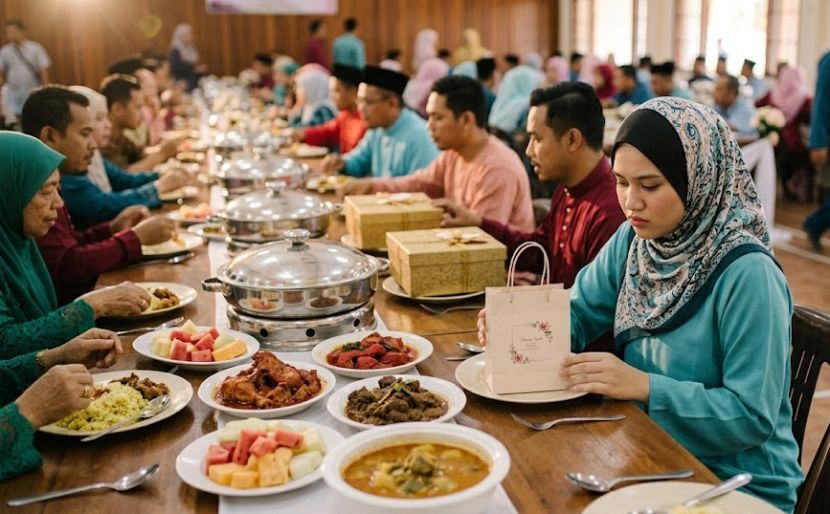 Pemberian cenderahati adalah sebagai tanpa penghargaan tuan rumah kepada tetamunya. -Gambar hiasan AI