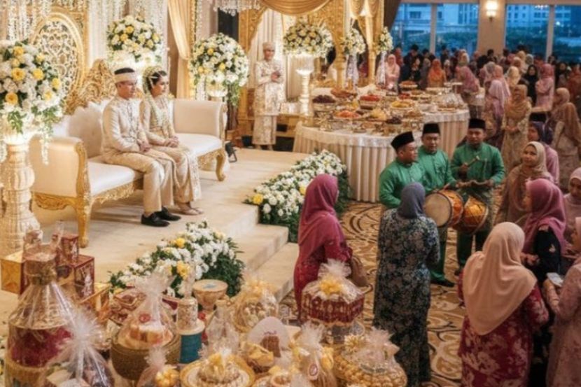 Pasangan muda disaran mengelak berhutang demi mengadakan majlis perkahwinan mewah. -Gambar hiasan AI