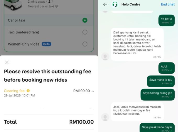 Wanita ini dihubungi pihak syarikat e-haling bekenaan berhubung denda yang dikenakan.