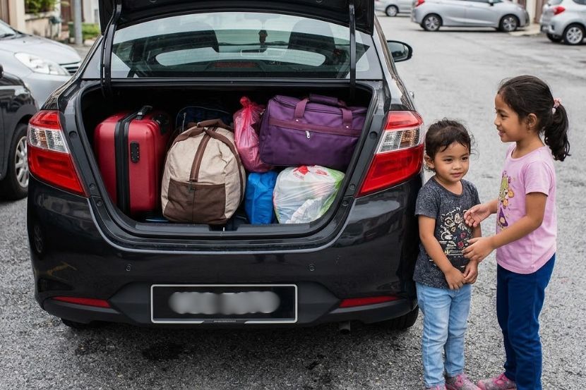Barangan terlalu banyak dan ramai penumpang bagi perjalanan jauh boleh merosakkan kereta. -Gambar hiasan AI