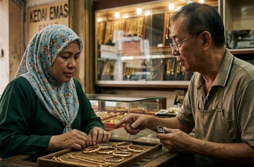 Pembeli barang kemas perlu menyimpan bukti belian mahupun resit. -Gambar hiasan AI