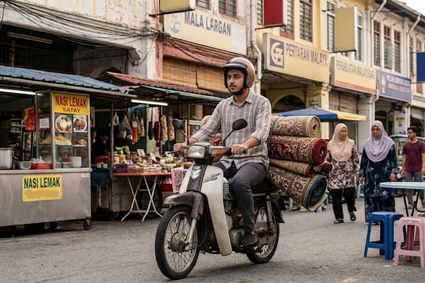 Lelaki Pakistan cukup dikenali menjalankan perniagaan permaidani. -Gambar hiasan AI