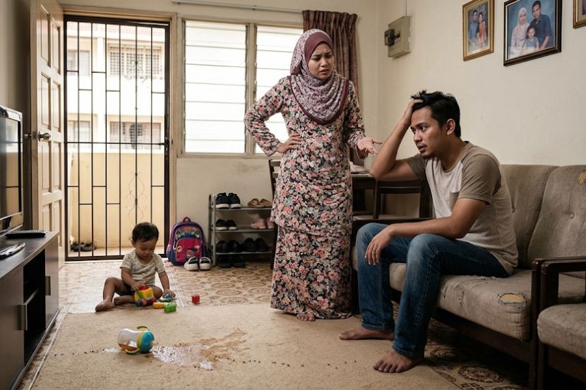 Kerjasama suami isteri penting dalam rumah tangga bagi mengelak masalah. -Gambar hiasan AI
