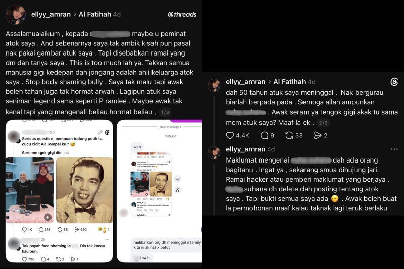 Perkongsian Elly sebelum ini di Threads miliknya.