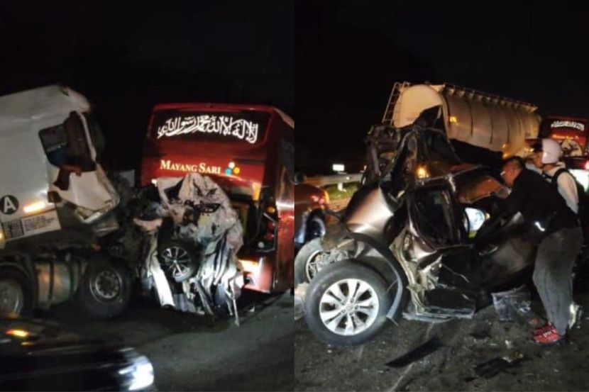 Kemalangan itu berlaku di Kilometer (KM) 110.4 Lebuhraya Pantai Timur Fasa 1 (LPT1).