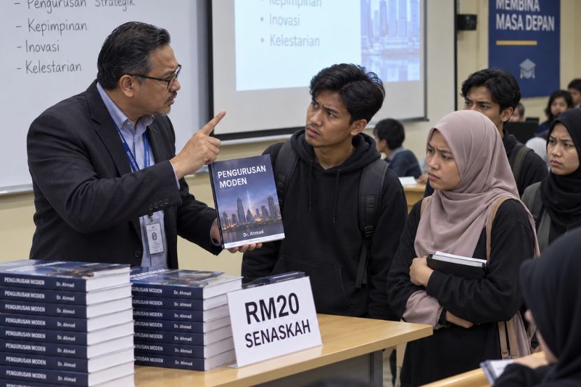Ada sebahagian pensyarah menghasilkan buku mereka sendiri bagi memudahkan pelajar. -Gambar hiasan AI