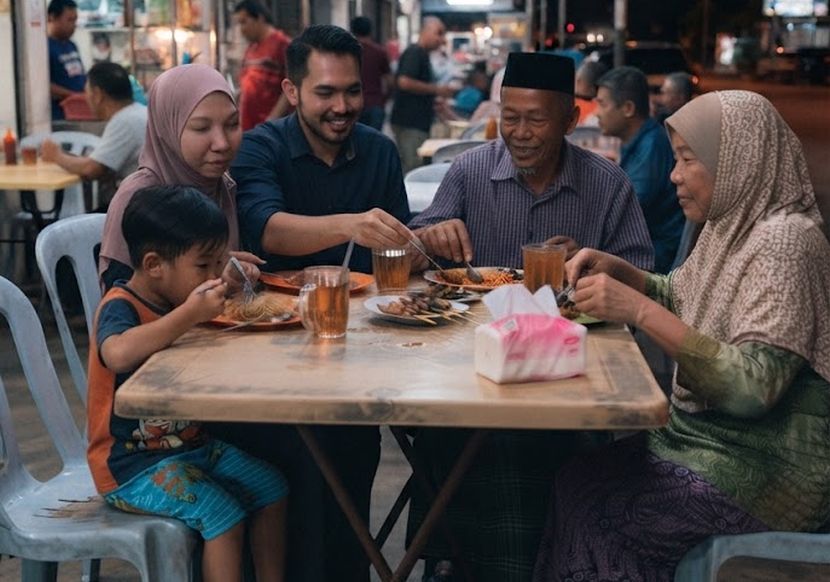 Menikmati hidangan di luar dapat mengurangkan beban keluarga yang ditimpa musibah. -Gambar hiasan AI