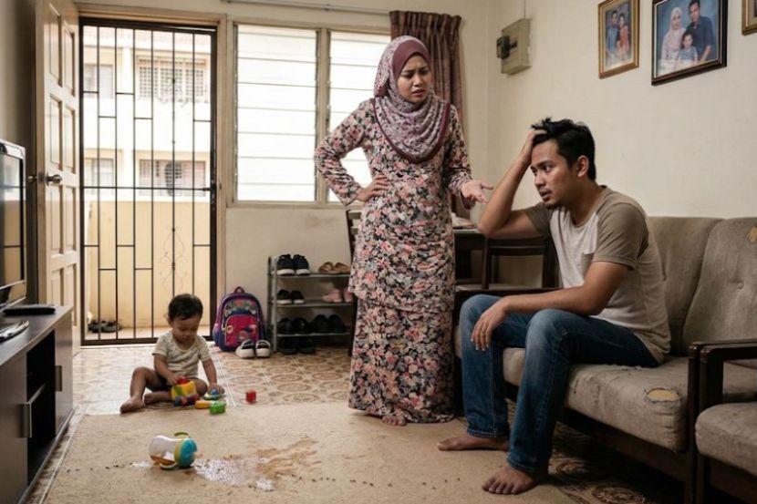 Suami perlu membantu isteri dalam menguruskan anak. -Gambar hiasan AI