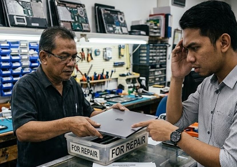Kebanyakan pekerja terpaksa menanggung sendiri kos baiki laptop yang digunakan untuk pekerjaan. -Gambar hiasan AI