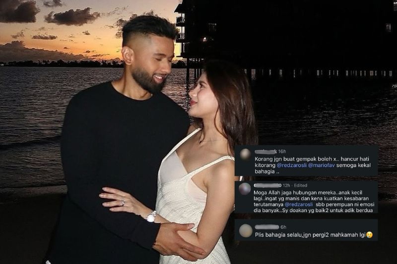 Netizen mendoakan yang terbaik buat Redza (kiri) dan isteri.
