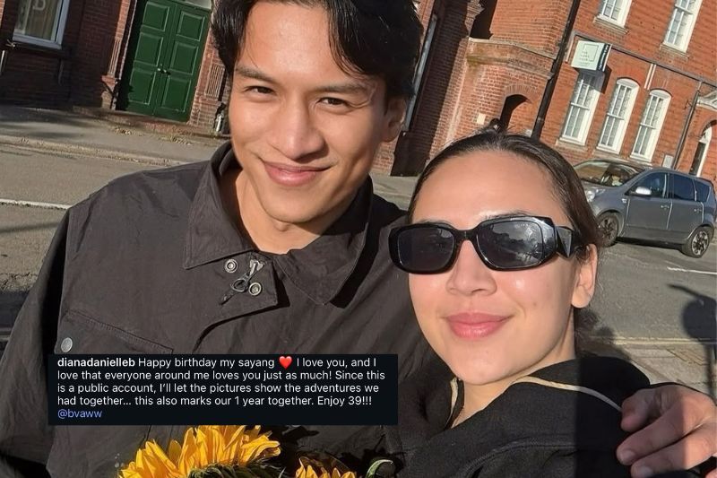 Ucapan manis Diana buat Bern (kiri) menarik perhatian ramai.