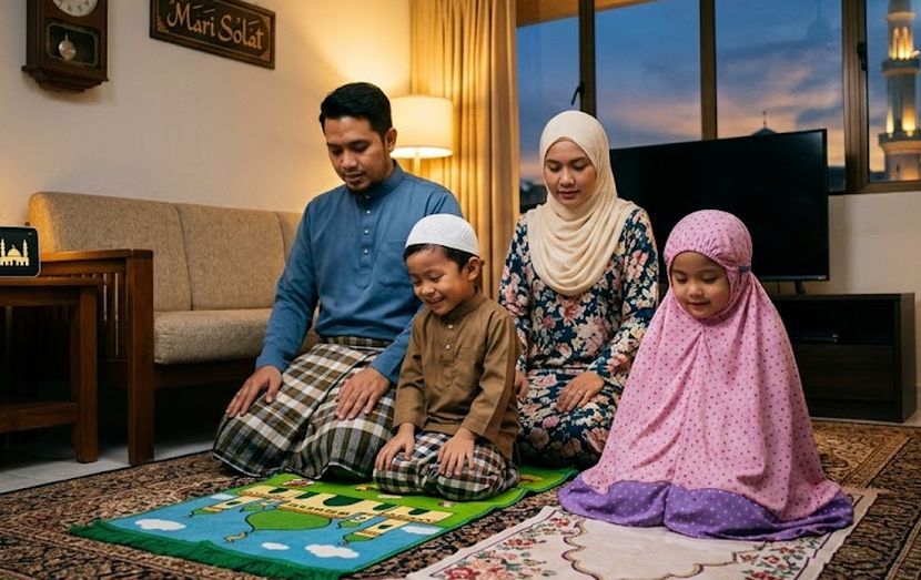 Ibu bapa perlu mendidik anak-anak solat sejak usia mereka kecil. -Gambar hiasan AI