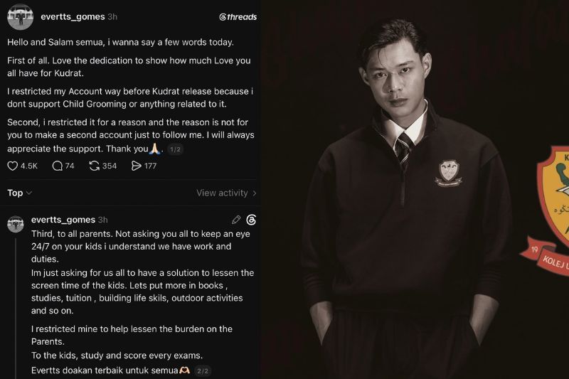 Perkongsian Evertts di Threads miliknya. 
