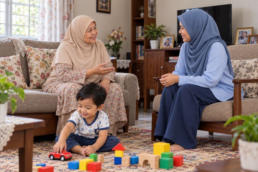 Kebanyakan warga emas gemar menghabiskan masa dengan menjadi pengasuh. -Gambar hiasan AI