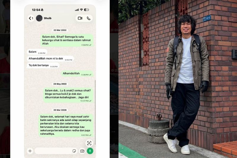 Jep berkongsi perbualan mesej bersama Shuib. 